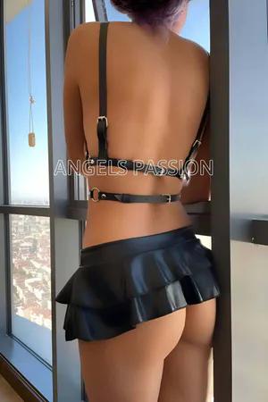 Black Faux Leather Strappy Body Harness with O-Ring