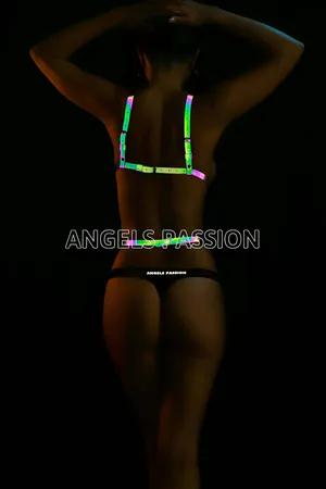 Iridescent Reflective Full Body Harness Women Adjustable Straps O-Ring Chain