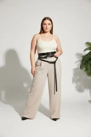 Black Faux Leather Multi-Strap Waist Harness Belt Women