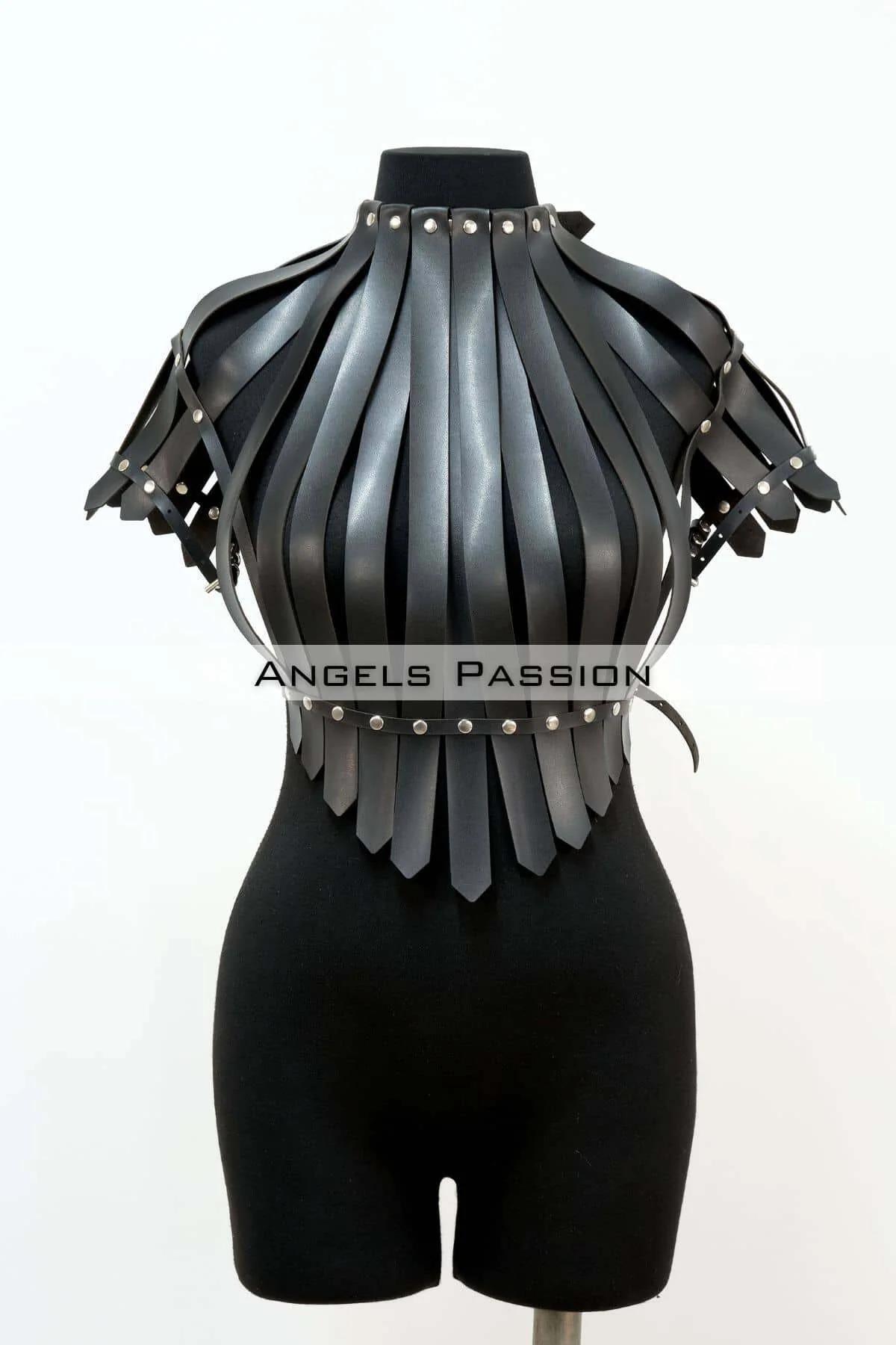 Crop Büstiyer Harness, Deri Göğüs Harness, Gömlek Üzeri Harness