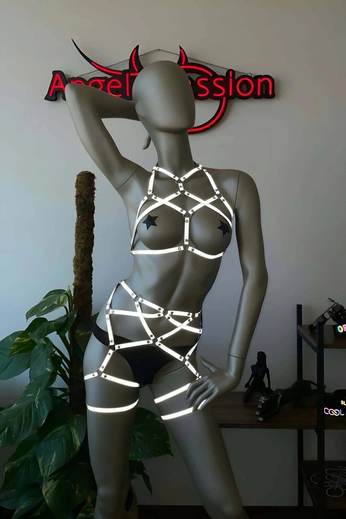 Bayan İç Giyim Karanlıkta Parlayan Harness