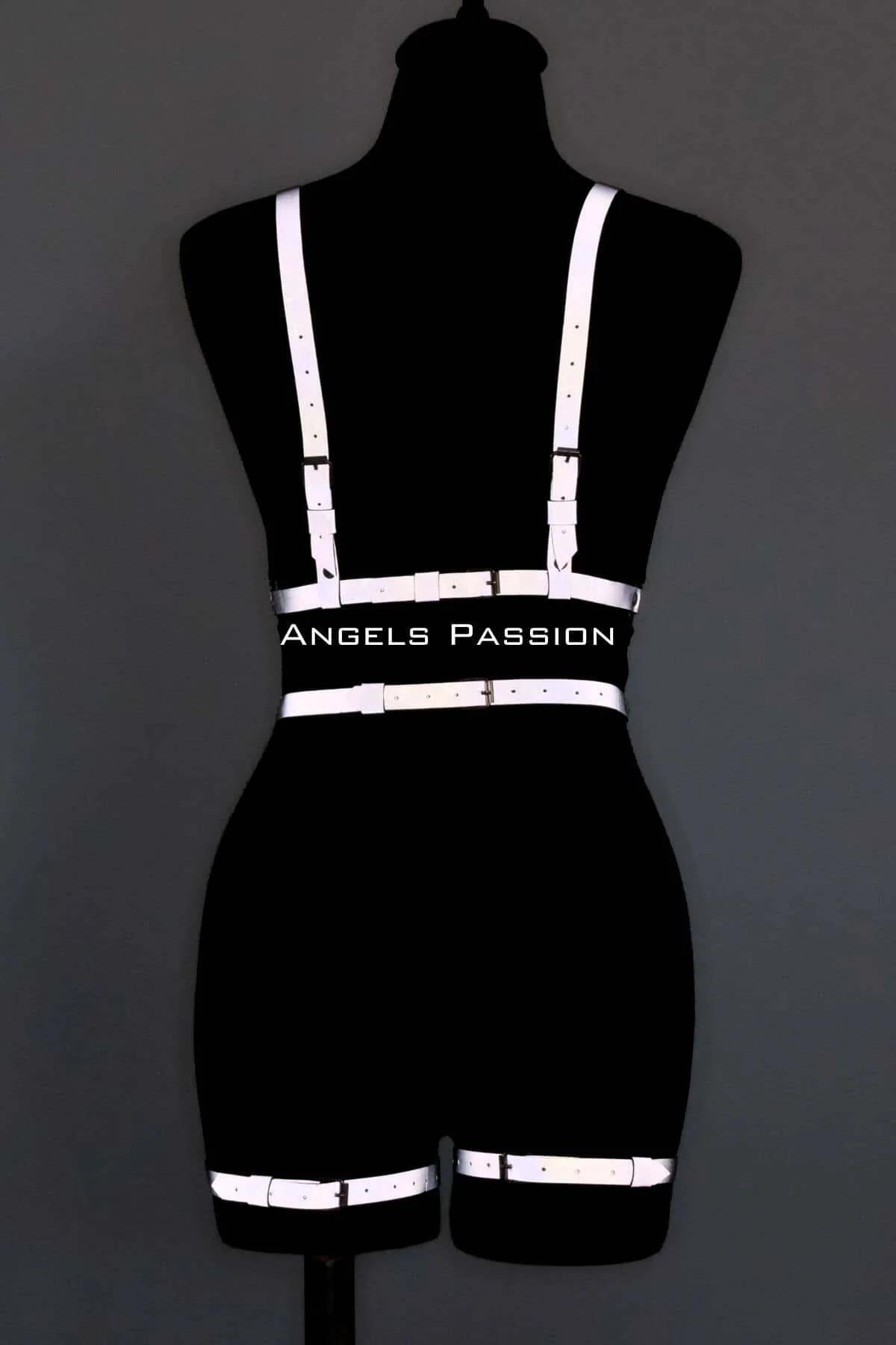 Reflektörlü Full Body Harness, Karanlıkta Yansıyan Dansçı Aksesuar - APFT461