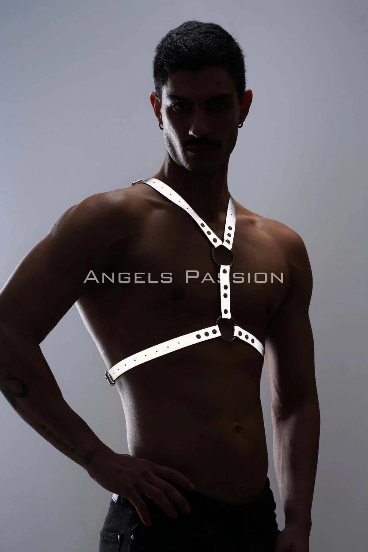 Karanlıkta Parlayan (Reflektörlü) Erkek Göğüs Harness, Erkek Parti Giyim - APFTM108