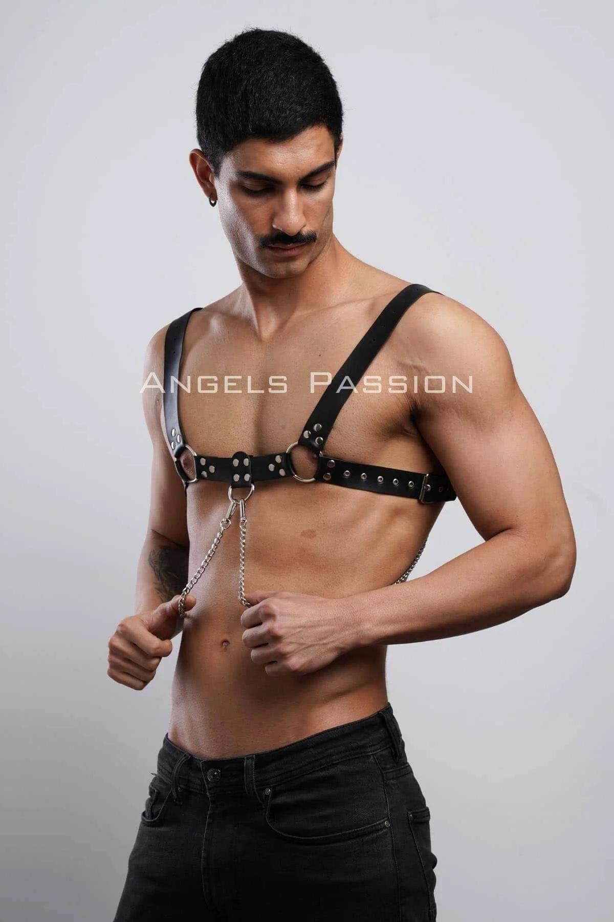 Erkek Gömlek Kemeri, Zincirli Göğüs Harness, Partywear, Clubwear - APFTM109