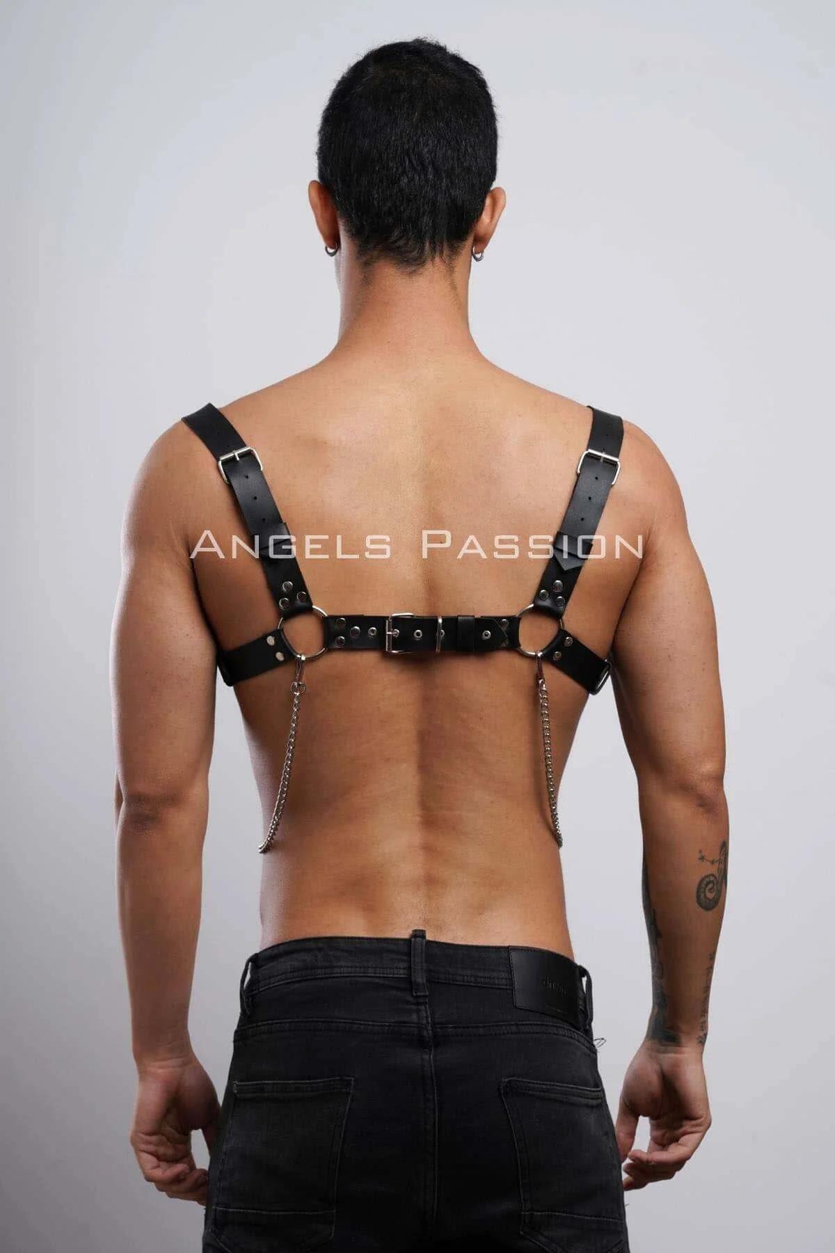 Erkek Gömlek Kemeri, Zincirli Göğüs Harness, Partywear, Clubwear