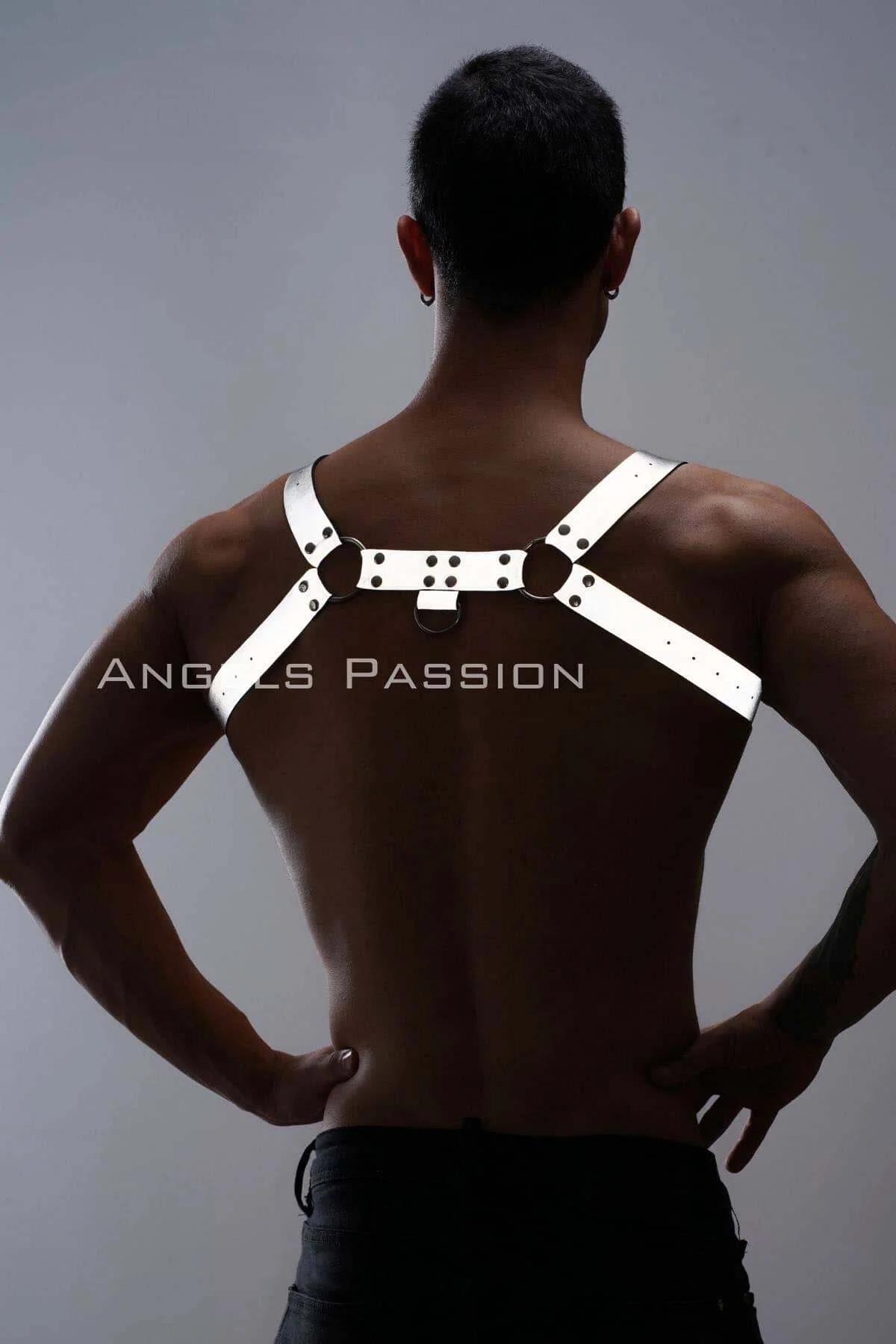 Karanlıkta Parlayan - Reflektörlü Erkek Göğüs Harness, Erkek Partywear