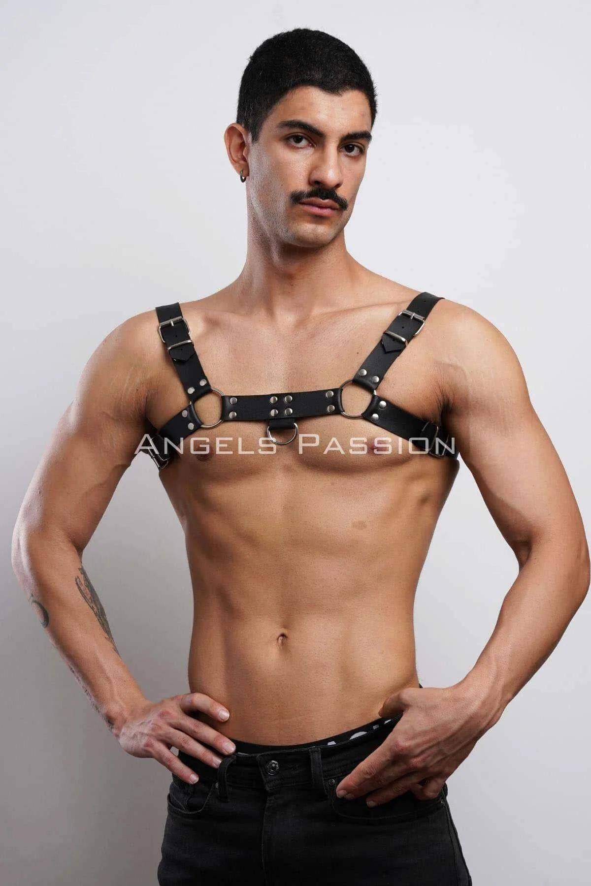 Erkek Bulldog Harness, Deri Göğüs Aksesuar, Deri Erkek Fantazi Giyim