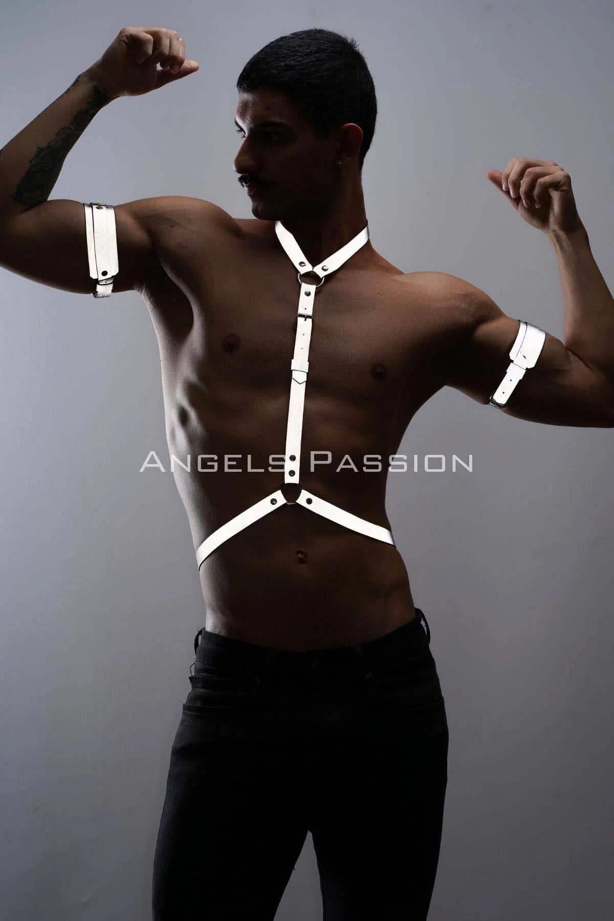 Reflektörlü Karanlıkta Yansıyan (Reflektörlü) Erkek Göğüs ve Pazu Harness Takım - APFTM15