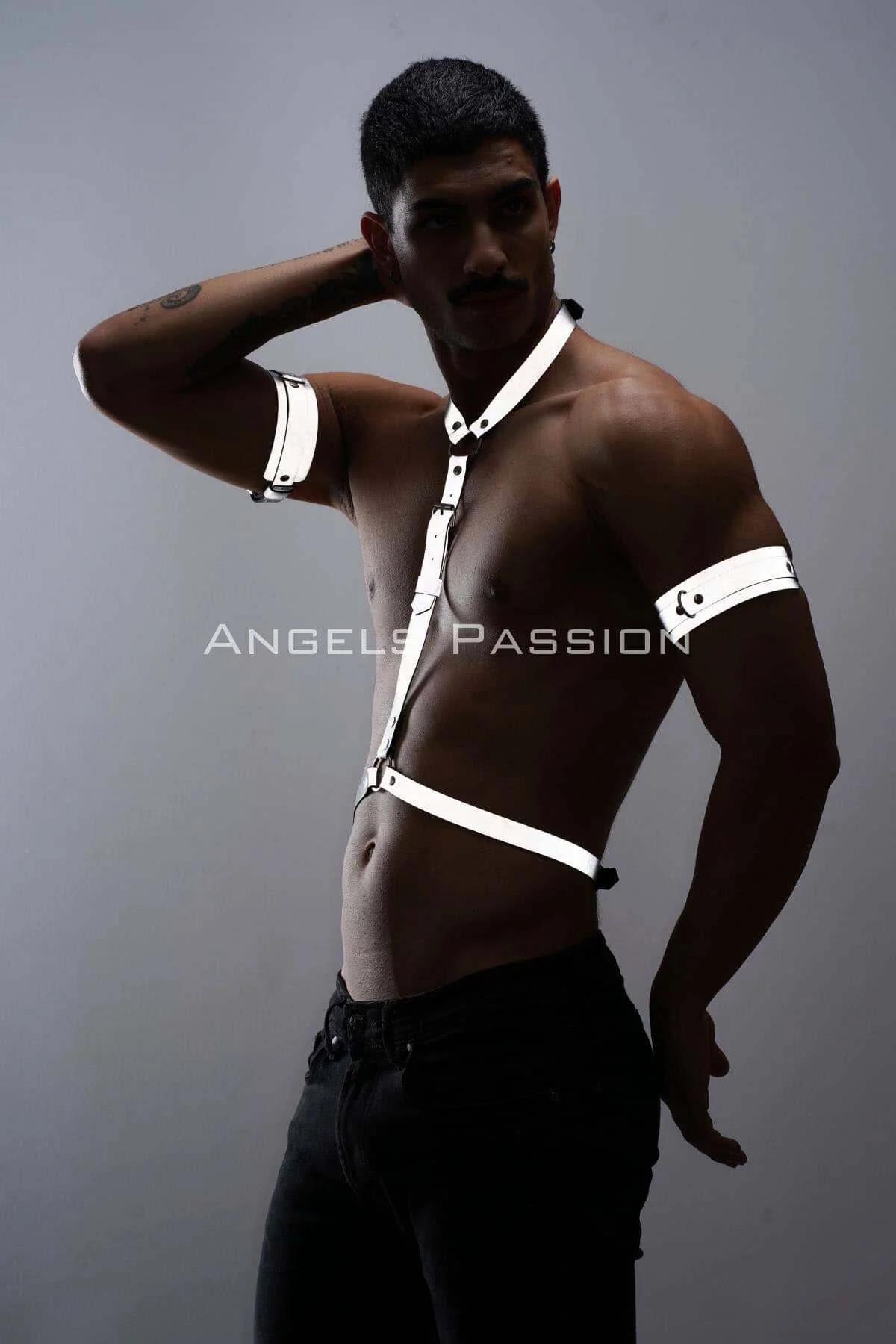 Reflektörlü Karanlıkta Yansıyan (Reflektörlü) Erkek Göğüs ve Pazu Harness Takım - APFTM15
