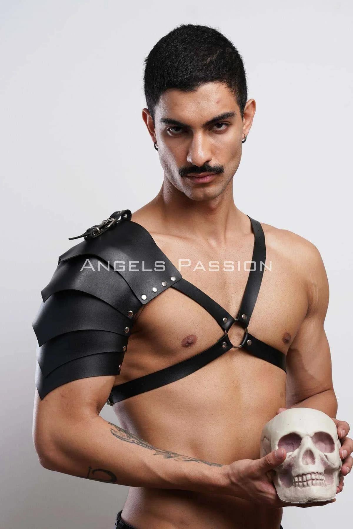 Gladyatör Harness, Tek Omuz Deri Harness, Cosplay Kostüm, Savaşçı Kostüm