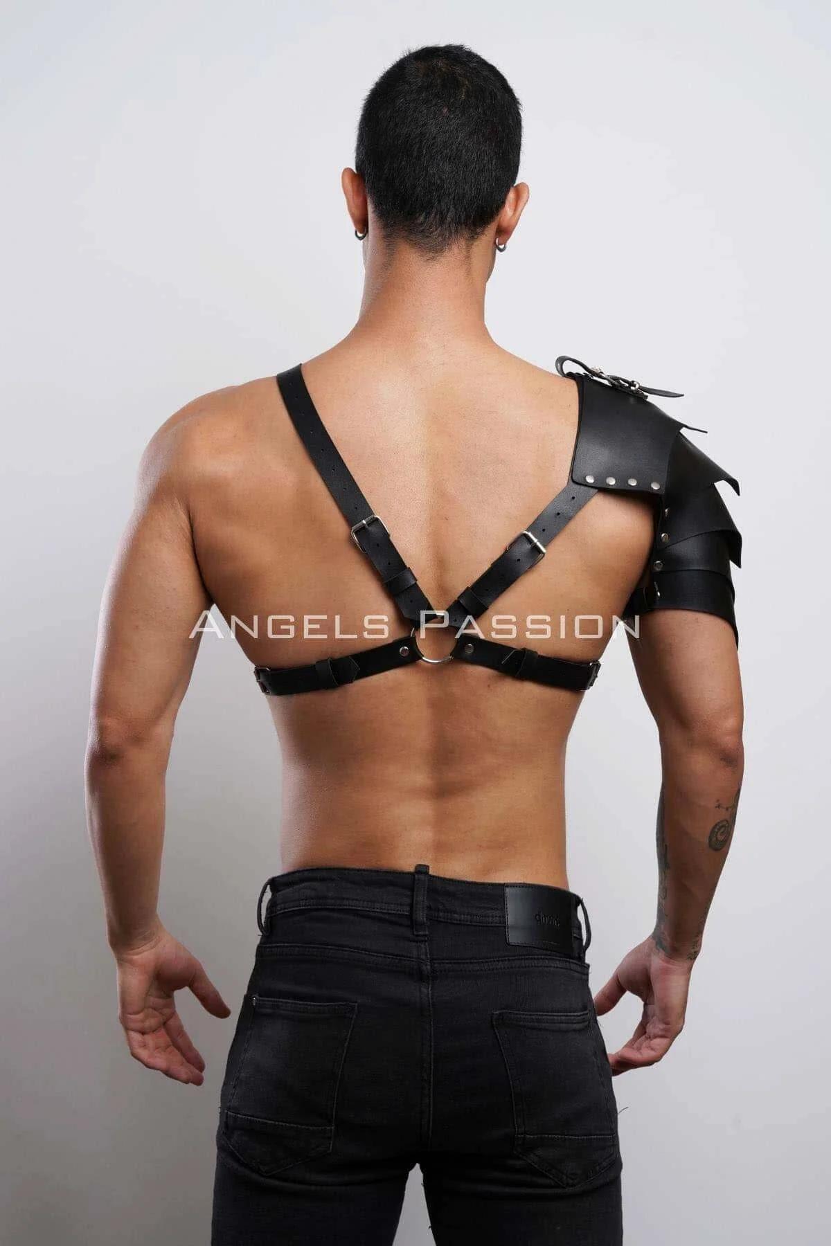 Gladyatör Harness, Tek Omuz Deri Harness, Cosplay Kostüm, Savaşçı Kostüm