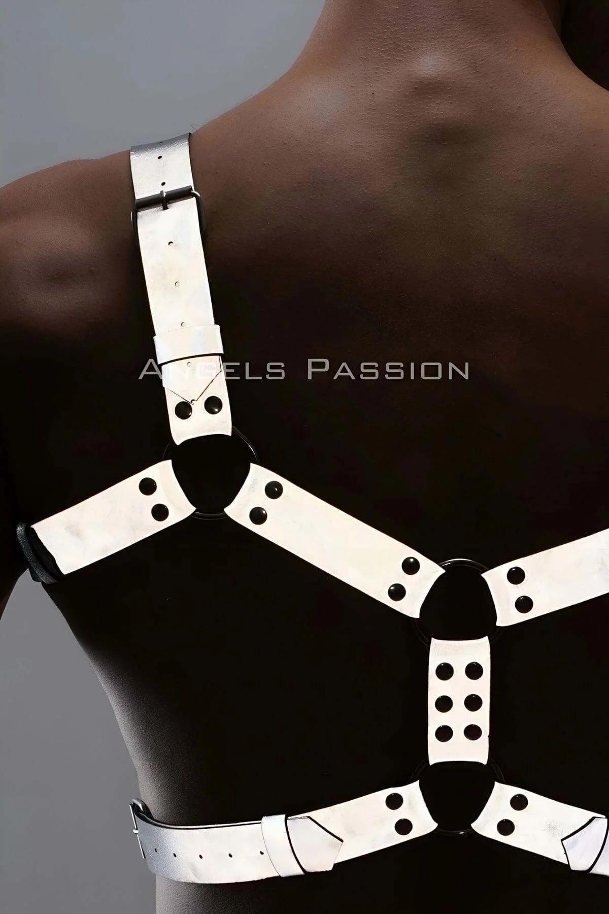 Karanlıkta Yansıyan Reflektörlü Erkek Harness Takım, Erkek Göğüs ve Bacak Harness Takım