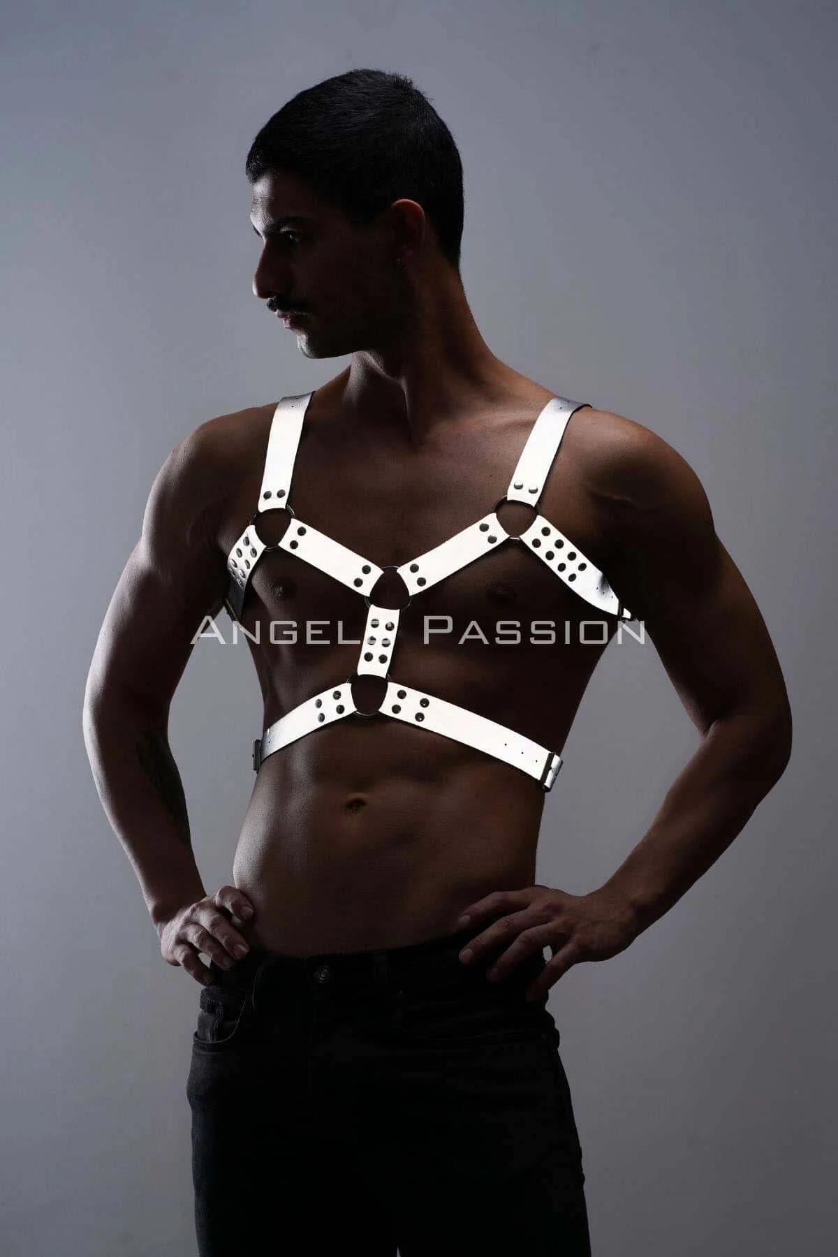 Erkek Göğüs Harness - Reflektörlü (Karanlıkta Yansıyan) Göğüs Harness