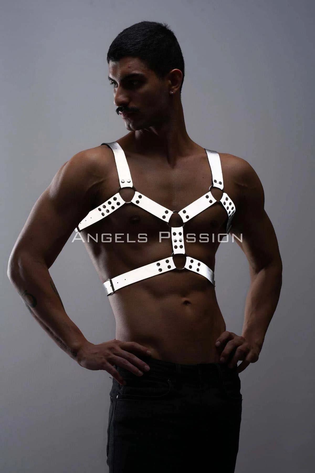 Erkek Göğüs Harness - Reflektörlü (Karanlıkta Yansıyan) Göğüs Harness
