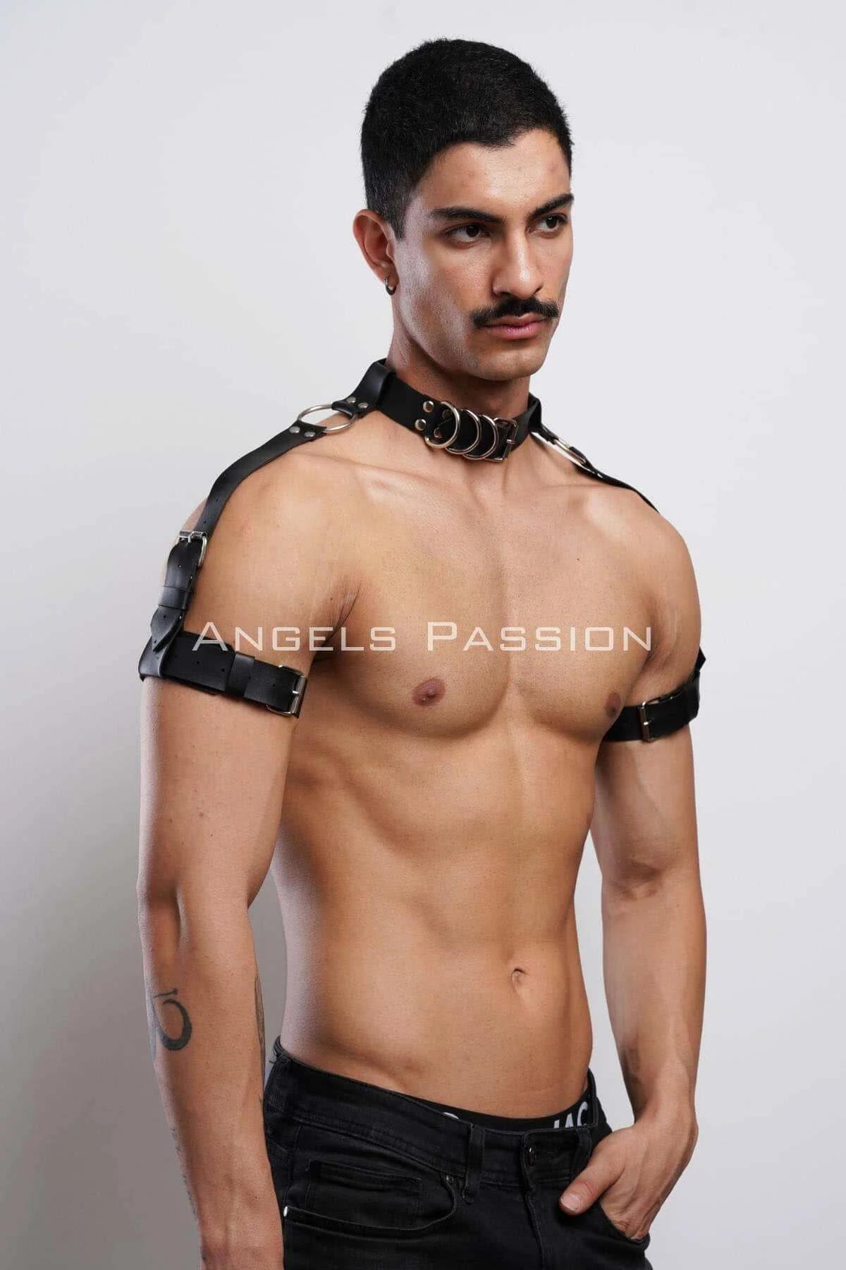 Kol - Boyun - ve Omuz Detaylı Şık Erkek Harness, Erkek Partywear