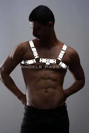 Reflective chest harness with O-ring accents