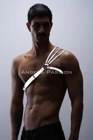 Asymmetrical Reflective Chest Harness with Silver O-Ring
