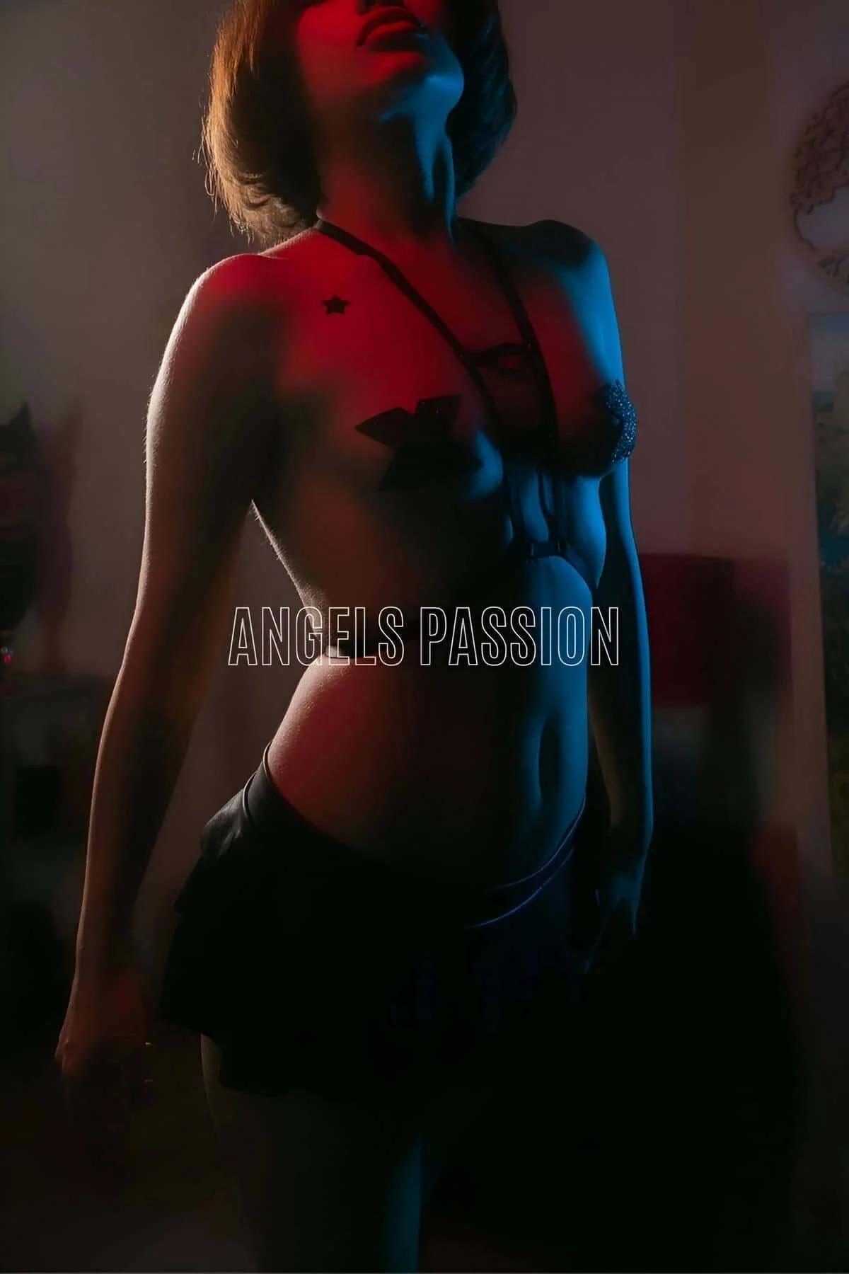 Black elastic strap chest harness graphic criss-cross front worn over bare skin lingerie style