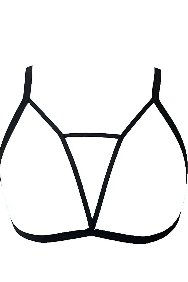 Black Strappy Chest Harness black