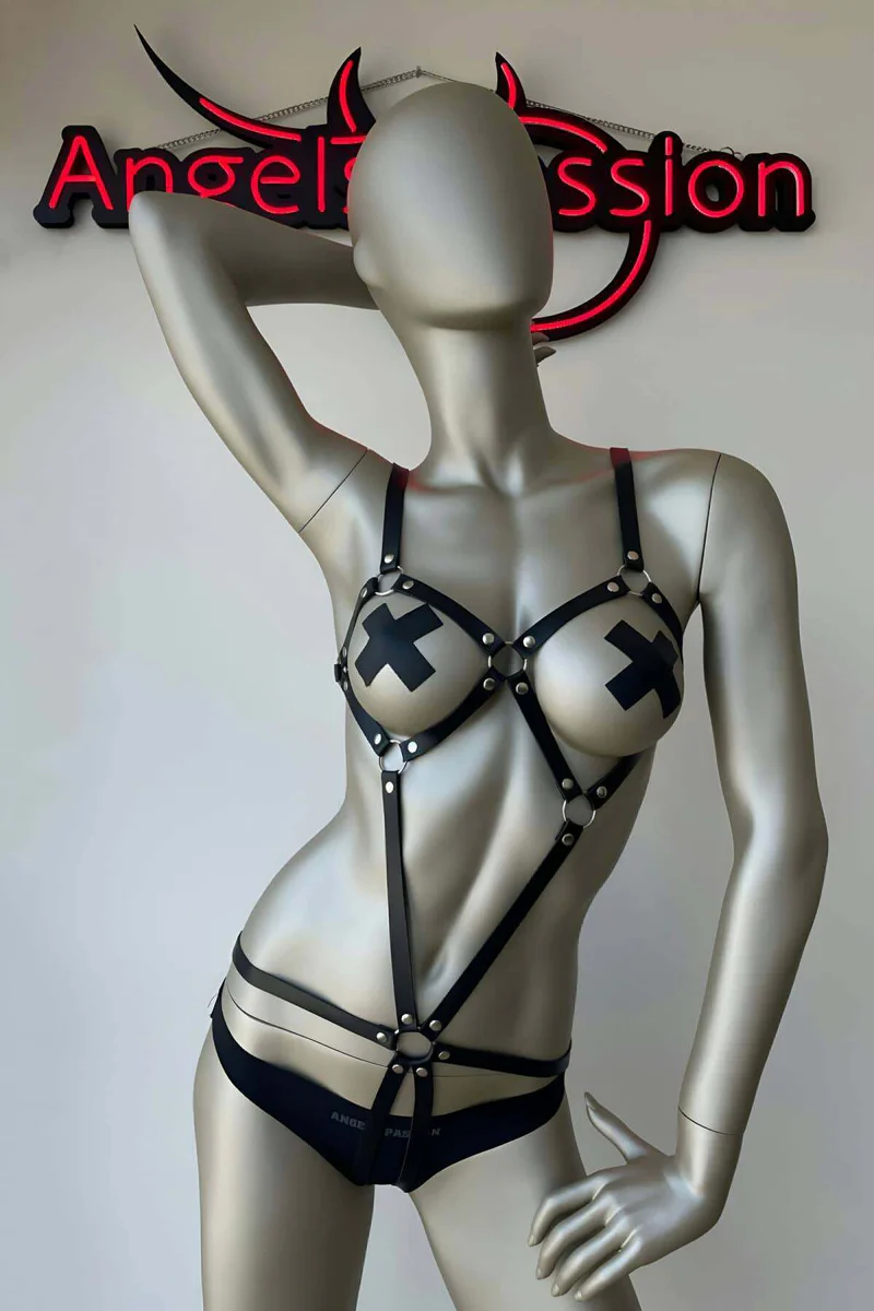 Body Cage Harness Black Side
