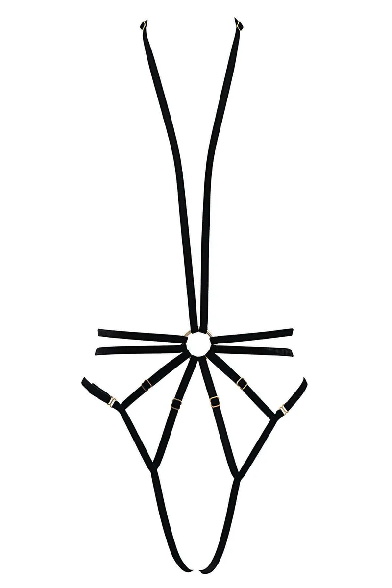 Elastik body harness siyah