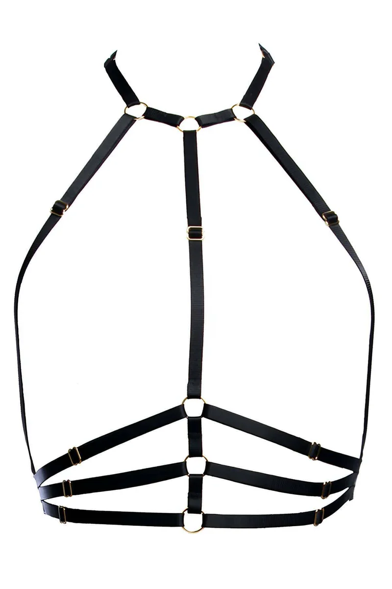 Black Elastic Chest Harness Lingerie