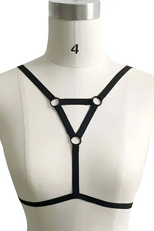 Black Strappy O-Ring Chest Harness