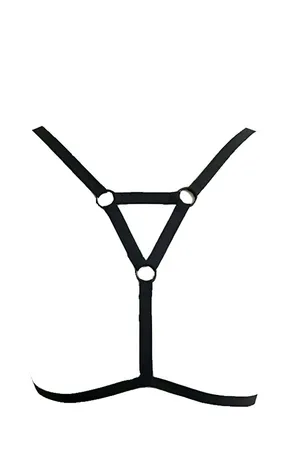 Black Strappy O-Ring Chest Harness