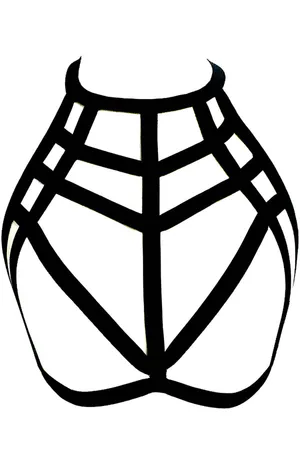 Black geometric strappy chest harness