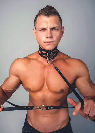 Black Faux Leather Quad Strap Body Harness with O-Ring Detail