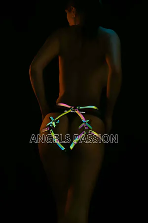 Iridescent Reflective Body Harness Women Adjustable Straps