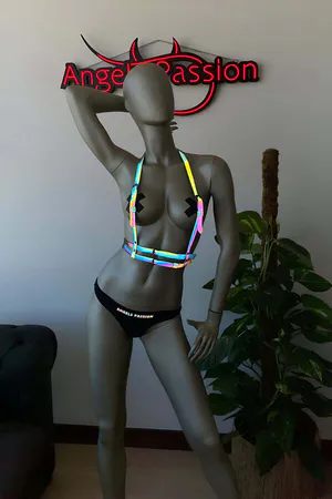 Multi-Color Reflective Body Harness Women Adjustable Straps Night Glow
