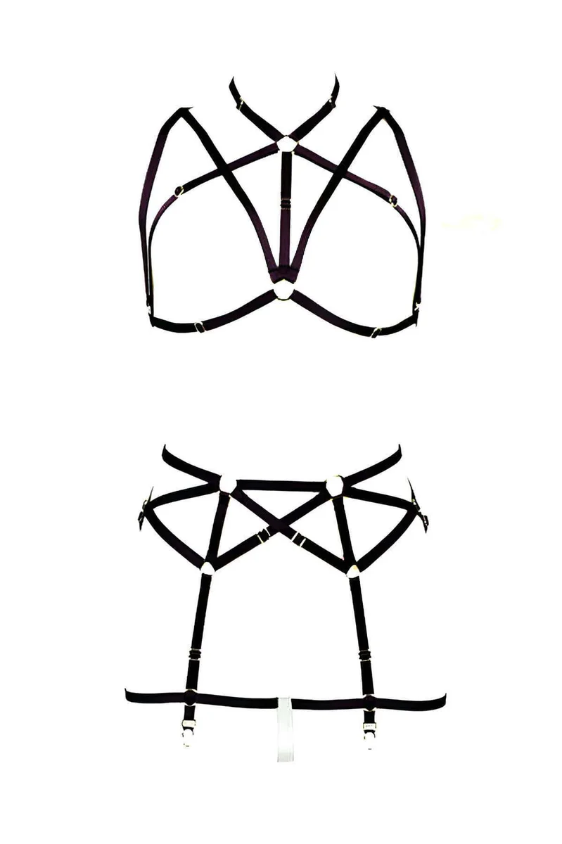 Black Strappy Pentagram