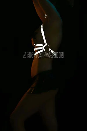 Reflective Full Body Harness Silver Tone with Matching Choker Women's Festival Wear