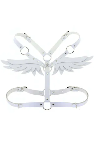 Deri ve Melek Kanadı Detaylı Şık Harness - APFT642