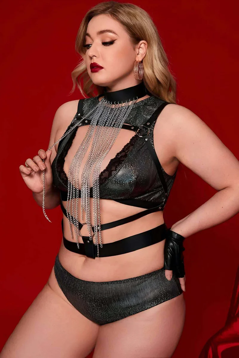 Gümüş Zincir Detaylı Harness