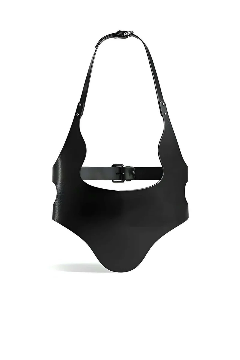 Black festival harness belt front