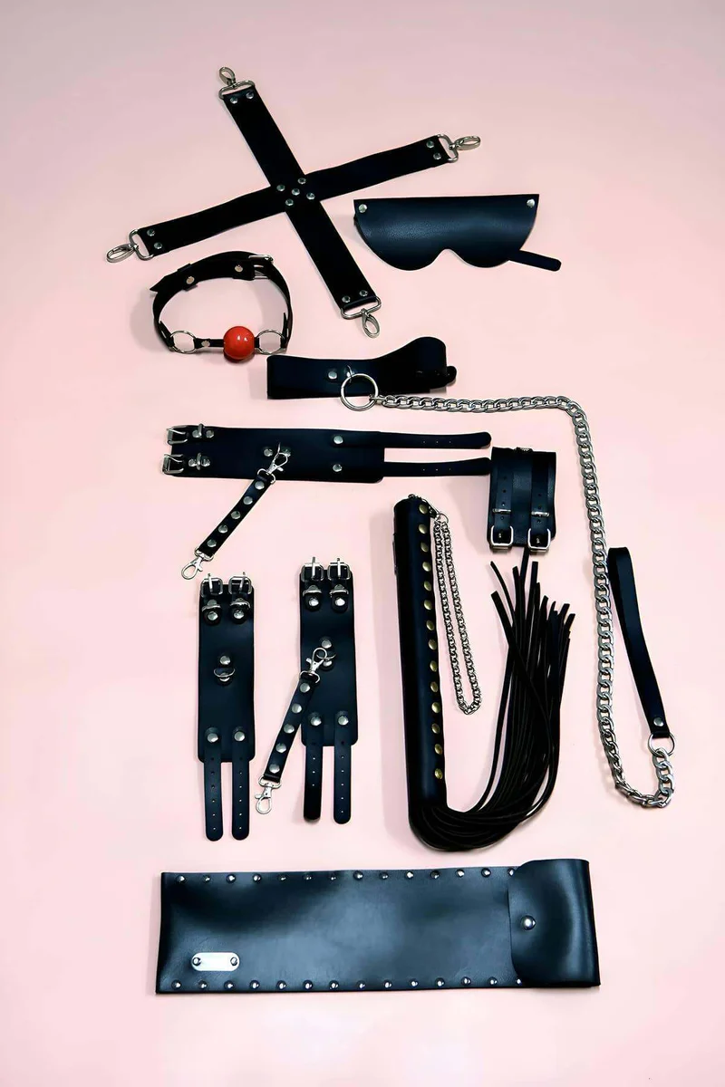Faux Leather Blindfold and Collar