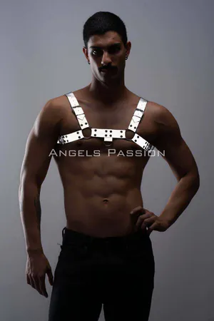 Reflective chest harness with O-ring accents