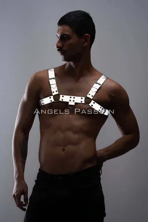 Reflective chest harness with O-ring accents