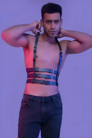 Black Faux Leather Multi-Strap Body Harness