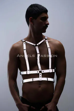 Reflective Chest Harness with Adjustable Straps Silver