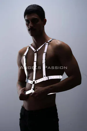 Reflective Chest Harness with Adjustable Straps Silver