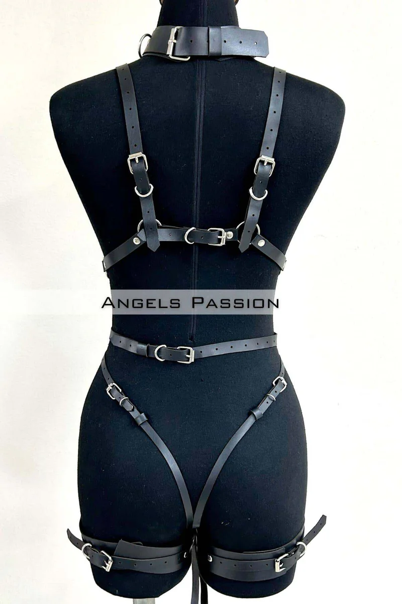 Fashion Body Harness black leather full body harness