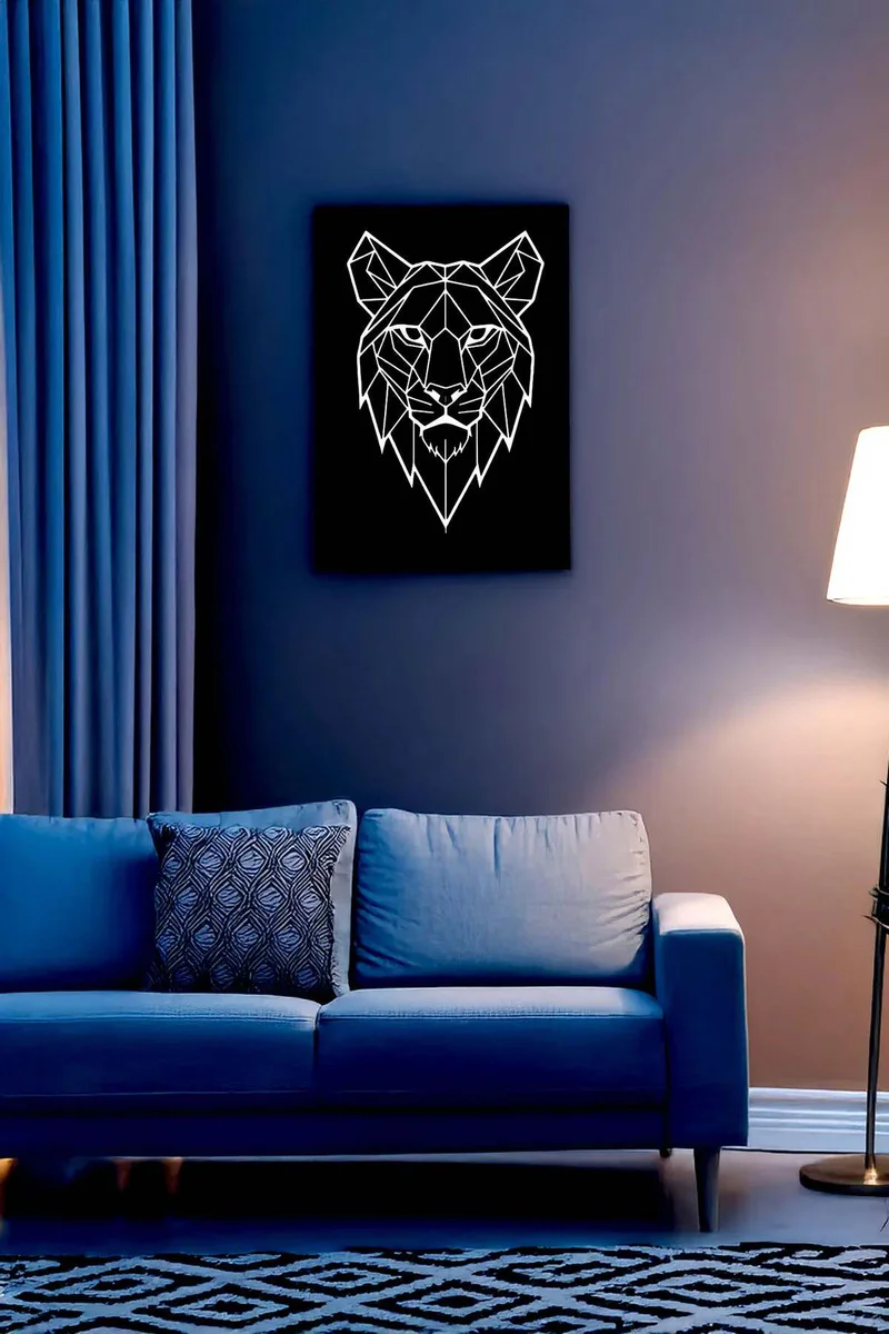 Geometric Lion Wall Decor with Reflective Finish - 7