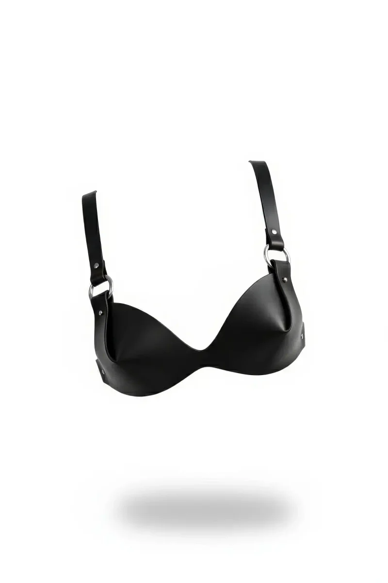 Siyah suni deri metal halkalı askılı bralet modeli