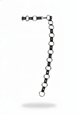 Black Faux Leather O-Ring Waist Harness Belt Adjustable