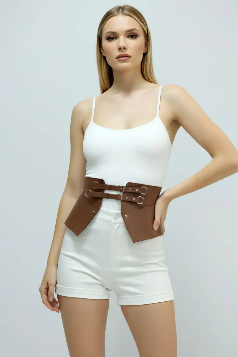 Festival brown faux leather was