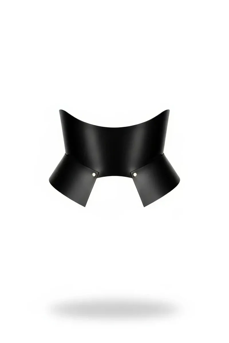 Black Faux Leather Sculpted Waist Cincher Statement Belt