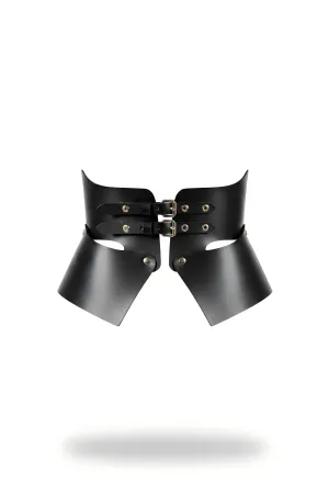 Black Faux Leather Sculpted Waist Cincher Statement Belt